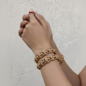 Antique Temple bangles golden Pearl