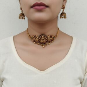 Copper Lakshmi choker set