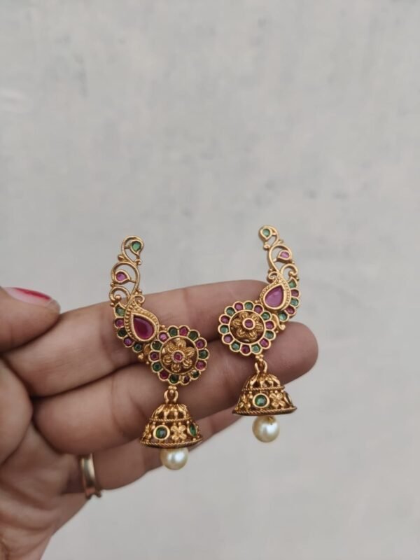 Multi cz Bluetooth earrings gold 2
