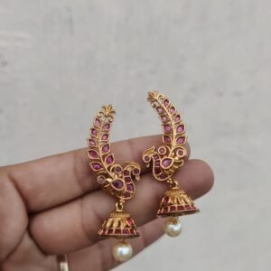 Ruby cz Bluetooth earrings