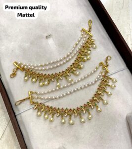 Cz premium earchain mattle gold peacock