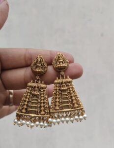Gopuram temple premium  jhumki
