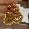 Pink spiral jhumki