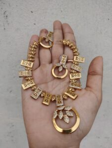 Cz Golden necklace set