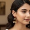 Pink spiral jhumki