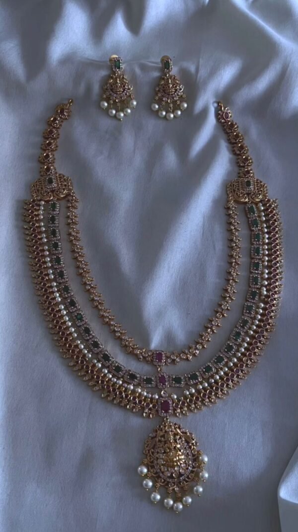 Heavy double kemp necklace set lakshmi