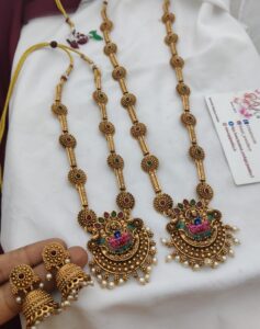 Temple Meenakari new model semi set