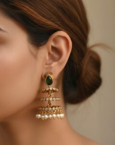 Green spiral jhumki