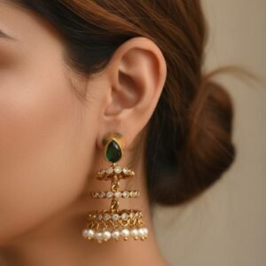 Green spiral jhumki