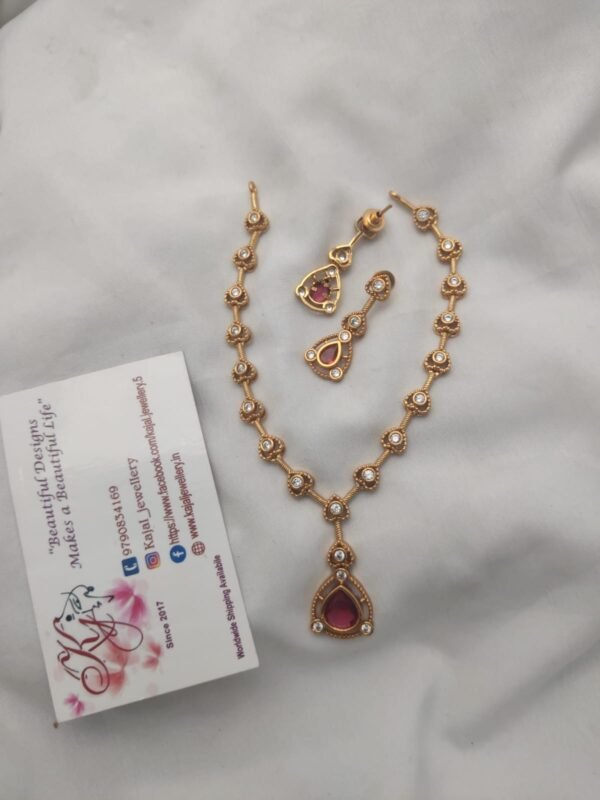 Red necklace set heart