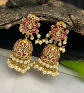 Golden Lotus kemp jhumki