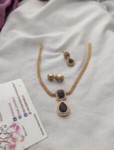 Cz Violet necklace set