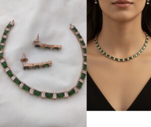 Green rose gold set