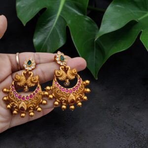 Peacock jhumki stud
