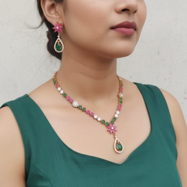 Cz multi necklace