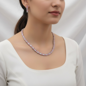 Baby pink ad necklace set