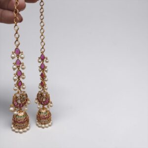 Kemp lotus golden jhumki with straight Mattel