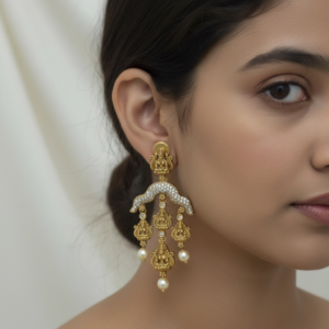 Premium cz Golden temple layer jhumki