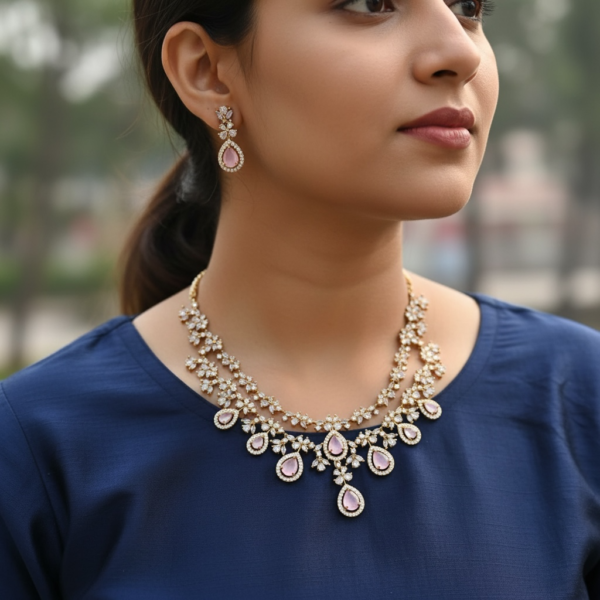 Double layer necklace set  premium