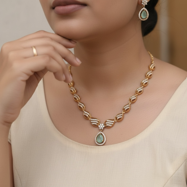 Turquoise blue necklace set