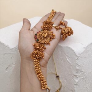 Choker copper Lakshmi guttapusulu set