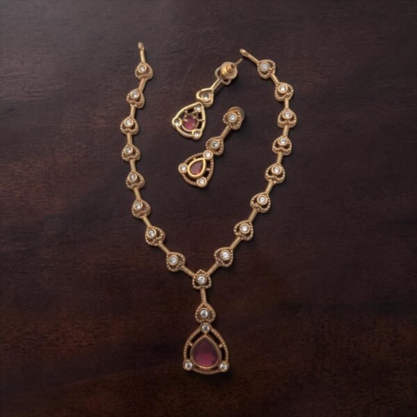 Red necklace set heart