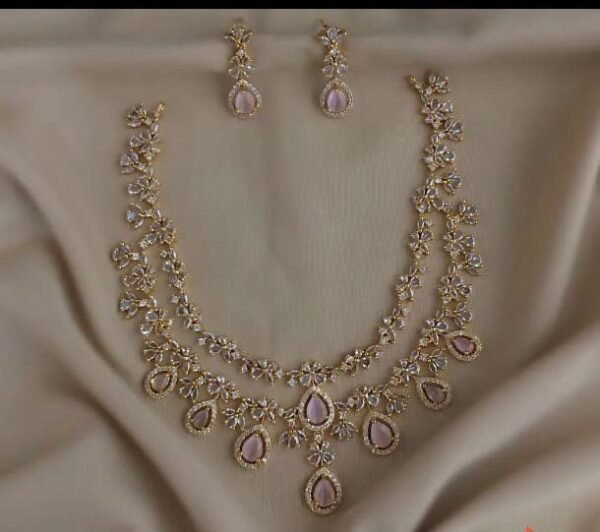 Double layer necklace set  premium white