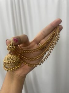 Lakshmi jhumki with earchain