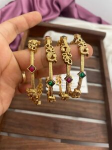 Peacock bangles set of 4