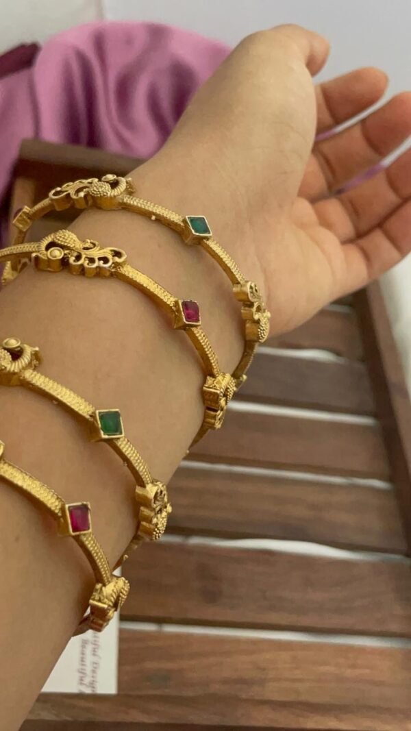 Peacock bangles set of 4