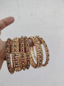 Temple Lakshmi  bangles round set of 6