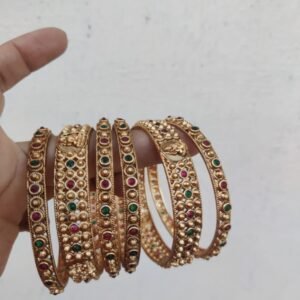 Temple Lakshmi  bangles round set of 6