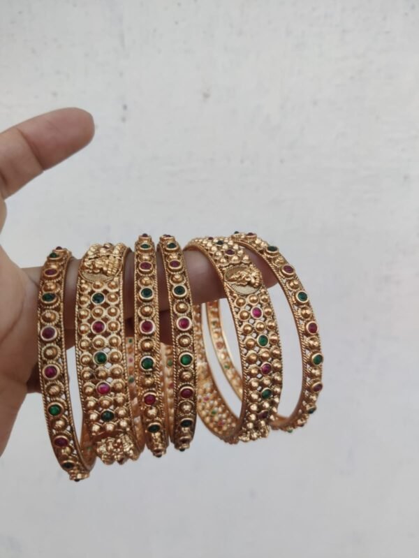 Temple Lakshmi  bangles round set of 6