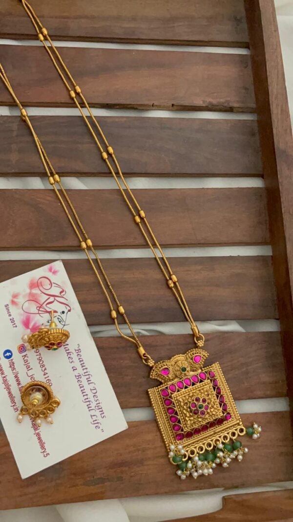 Non idol chain Meenakari set