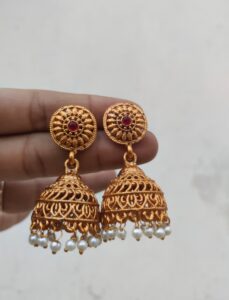 jhumki round  golden