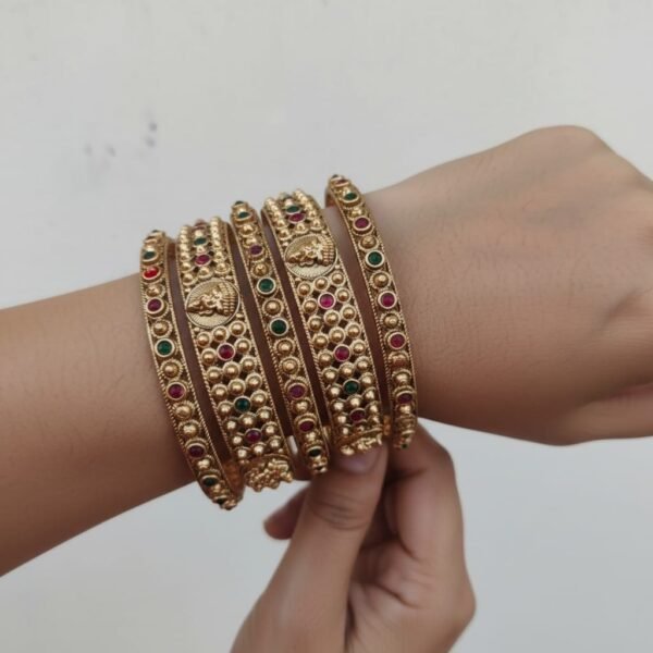 Temple Lakshmi  bangles round set of 6