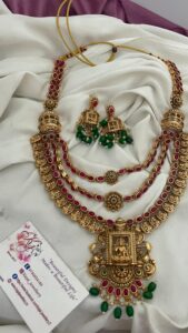 Premium three layer kemp harram multi with green beads
