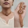 Golden choker set with stud