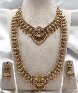 Lakshmi semi golden leaf bridal set