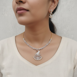 Cz white golden premium set  gold look