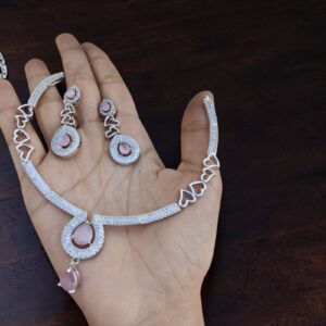 American diamond with baby pink