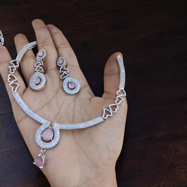 American diamond with baby pink
