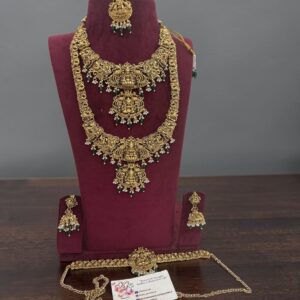 Lakshmi semi bridal set with green beads