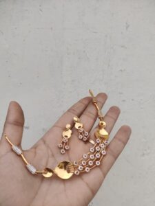 Cz Golden pink necklace