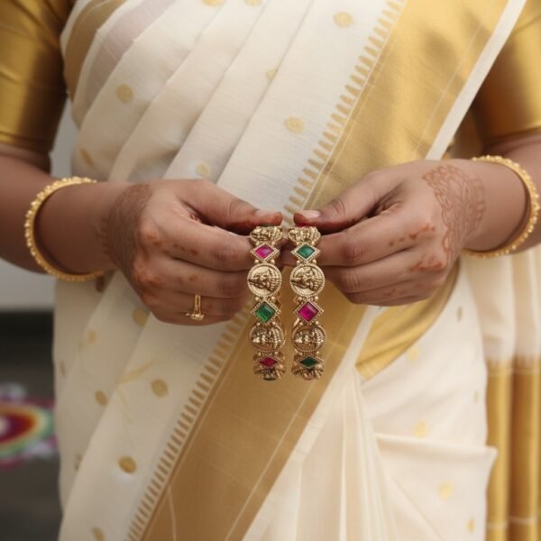 Antique Lakshmi bangles set of 2