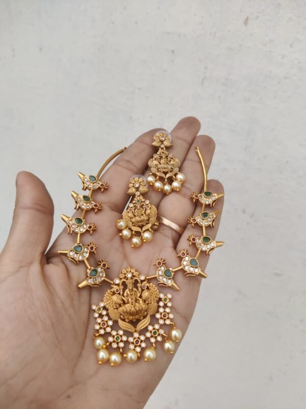 Cz lakshmi necklace attigai