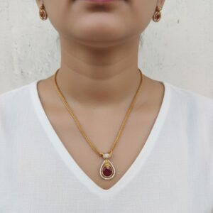 Pink cz kemp necklace