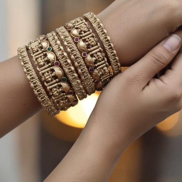 Temple Lakshmi  bangles set of 6