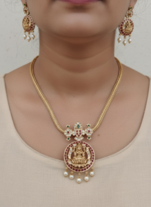 Lakshmi attigai kemp choker set