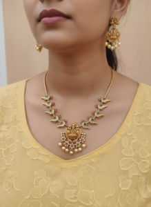 Cz lakshmi necklace attigai